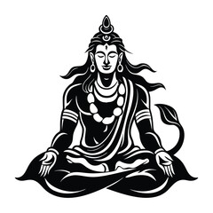illustration of lord Shiva vector.