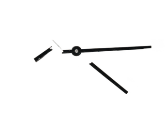 Broken clock hands isolated on transparent background