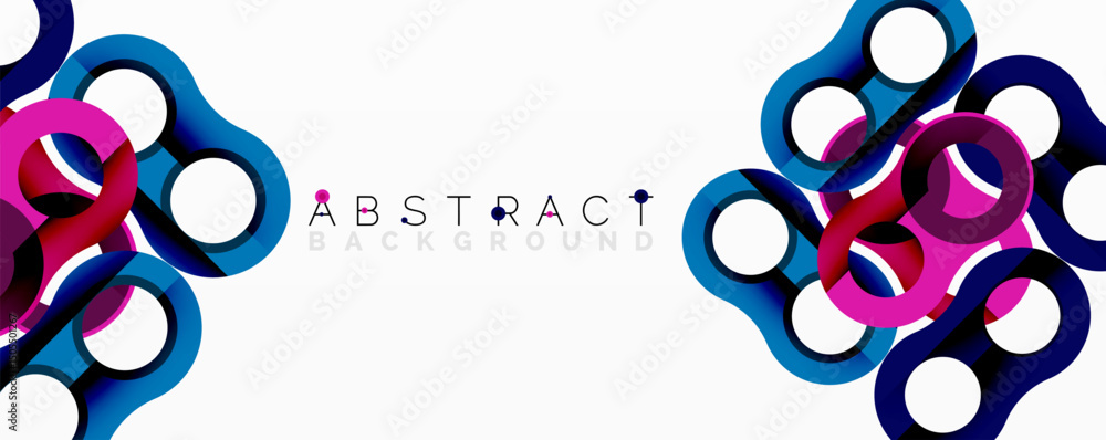 Aufkleber modern abstract design features vibrant overlapping circles. pink, blue hues create dynamic visual i