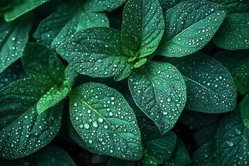 Obraz premium Garden kale seedling with water droplets high resolution picture