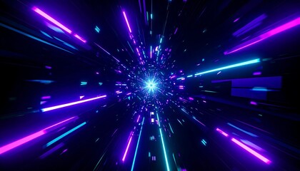 Naklejka premium Neon Light Speed Tunnel.