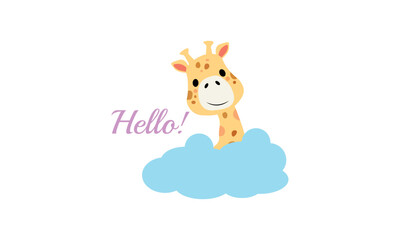 baby shower card with giraffe
