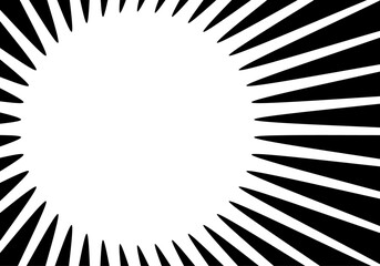 Luz. Composición abstracta en blanco y negro. Agujero blanco. Oportunidad. Circulo blanco dirigido