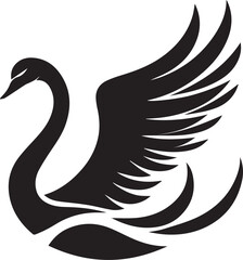 Minimalist Black Swan Silhouette Vector Art – Elegant Curves & Stylized Feathers