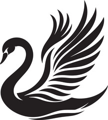 Obraz premium Minimalist Black Swan Silhouette Vector Art – Elegant Curves & Stylized Feathers
