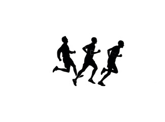 Running Silhouette for Fitness and Health Concept.