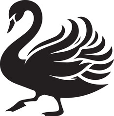 Fototapeta premium Minimalist Black Swan Silhouette Vector Art – Elegant Curves & Stylized Feathers