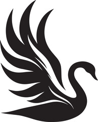 Minimalist Black Swan Silhouette Vector Art – Elegant Curves & Stylized Feathers © Sarmad