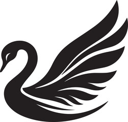 Fototapeta premium Minimalist Black Swan Silhouette Vector Art – Elegant Curves & Stylized Feathers