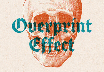 Vintage Overprint Effect Mockup
