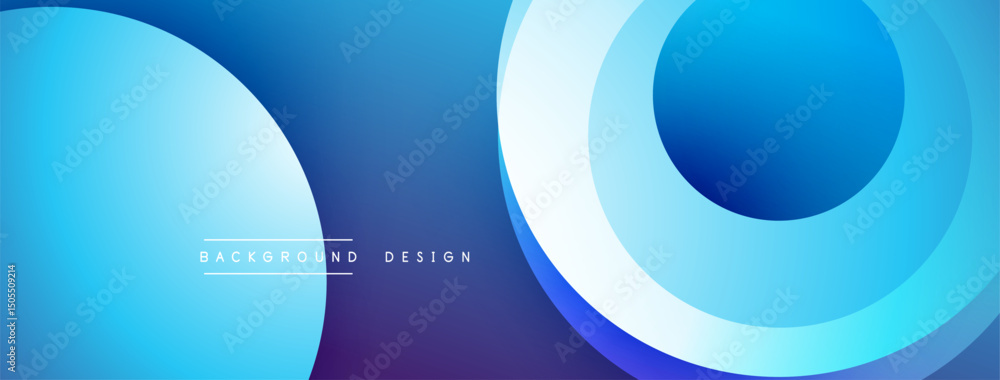 Aufkleber abstract blue gradients form circles, creating modern background design. smooth transitions, vibrant