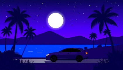 Night Drive with Tropical Coast.
