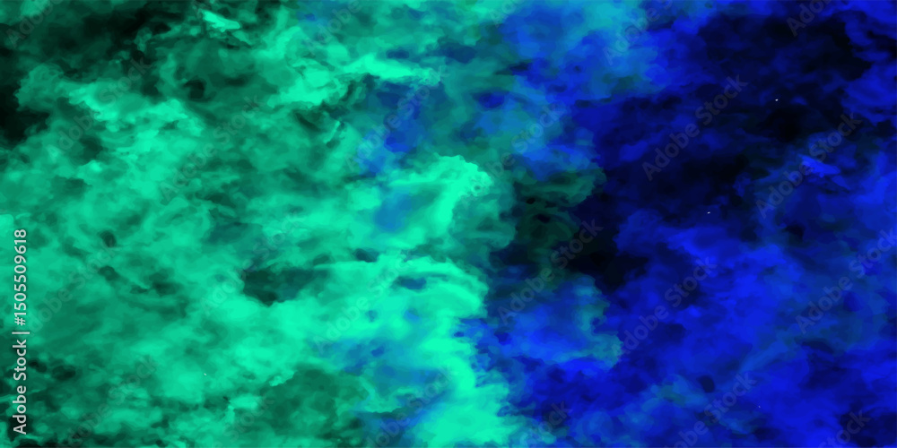Poster abstract watercolor background in shades of teal and indigo creating a dynamic and artistic visual e