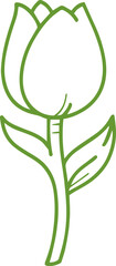 vector tulip flower outline icon vector 