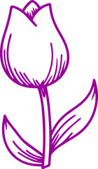 vector tulip flower outline icon vector 