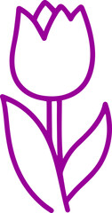 tulip flower outline icon vector 