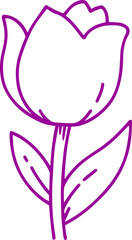 tulip flower outline icon vector 