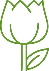 colourful tulip flower icon 