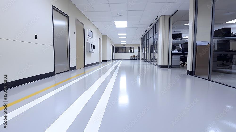 Poster zoning and workflow efficiency using floor line markings
