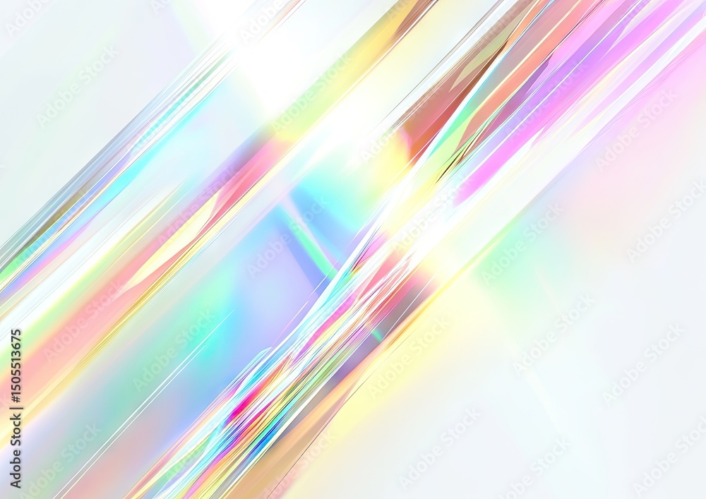 Poster abstract iridescent design with diagonal lines.