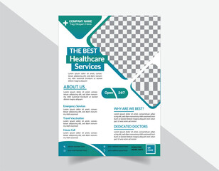 Medical Healthcare Flyer Design Template, Health medical flyer, Healthcare cover a4 template, Corporate healthcare and medical flyer or poster design layout