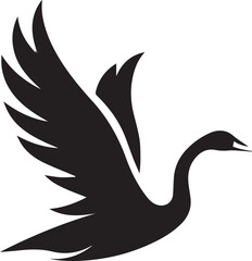 Minimalist Black Swan Silhouette Vector Art – Elegant Curves & Stylized Feathers