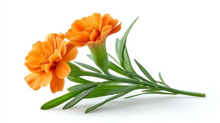 Orange Flowers Bouquet Isolated