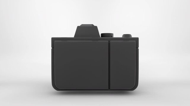 3D animation black rotating camera