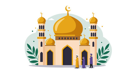 Golden Mosque and Family Unity During a Religious Holiday