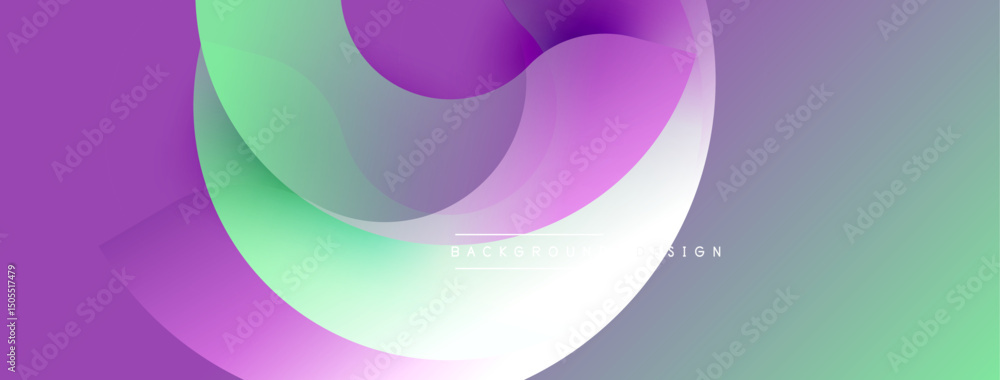 Poster abstract fluid shapes, purple hues blend into blue. modern design, gradient effect creates dynamic v