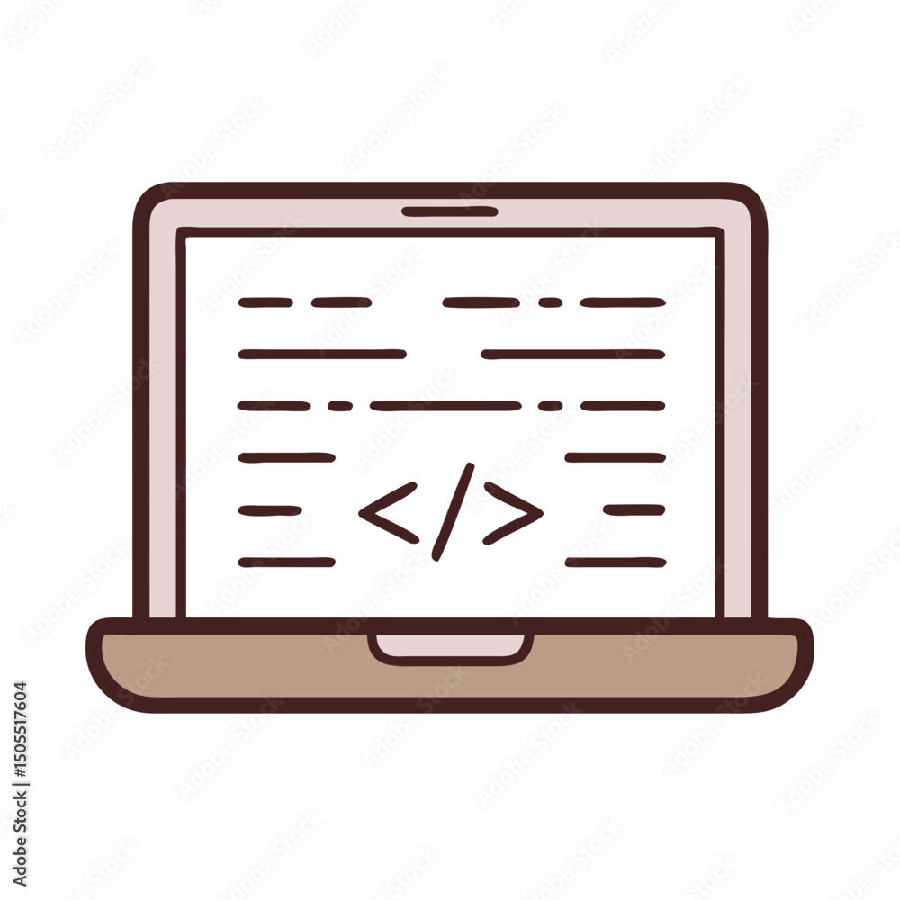 Poster laptop with code, for software development projects