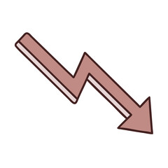 Downward arrow, illustrating decline, for presentations