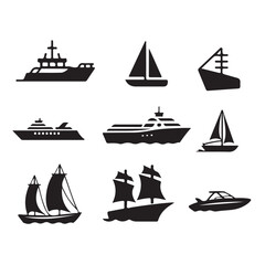 A set features nine distinct, stylized wave designs, perfect for graphic design projects, logos, tattoos, or any other creative applications.