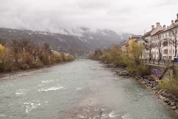 Fototapete River Inn, Innsbruck from Inbrucke Bridge © Viktoriia