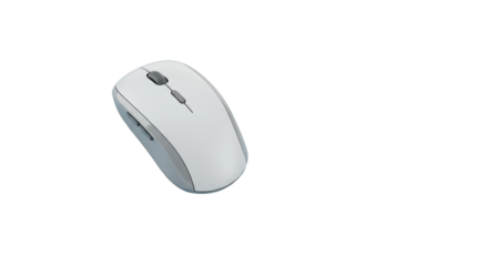 Isolated White Wireless Mouse