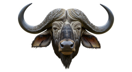 Isolated African Buffalo Head