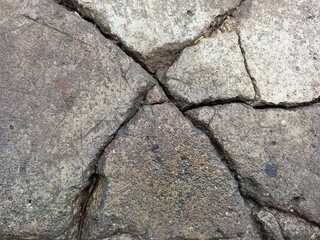 Severely Cracked Concrete Surface with Weathered Patina