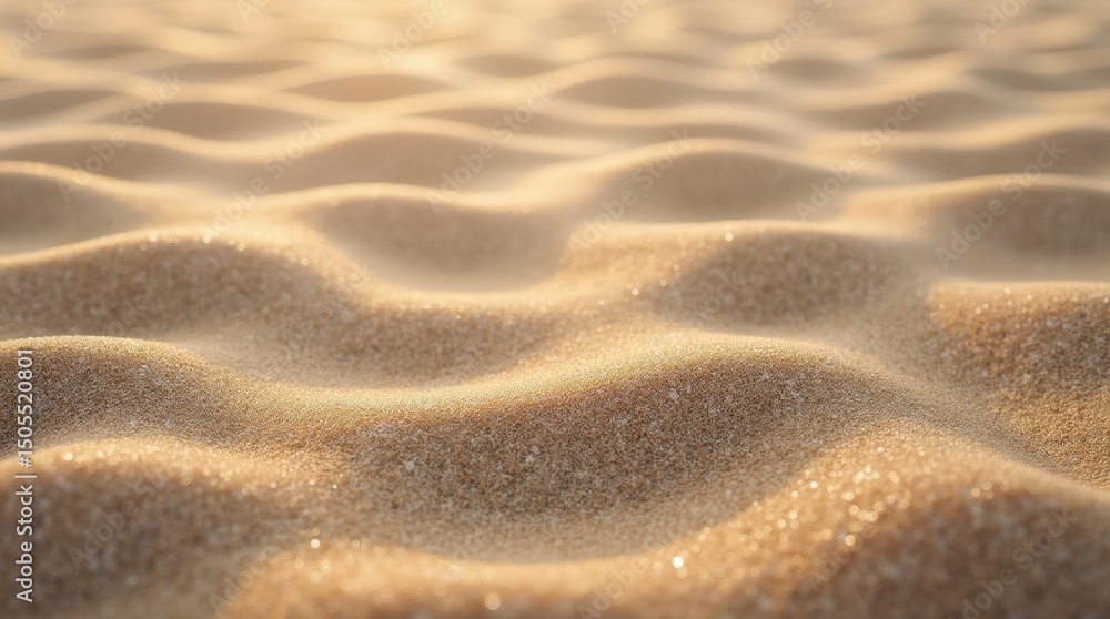Poster abstract wavy pattern on sand-like surface with soft earth tones and play of light and shadow