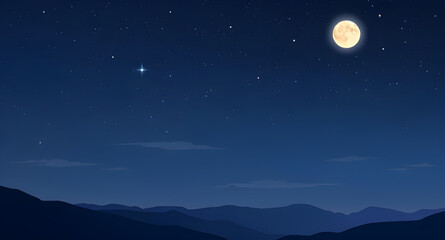 Full moon, Moon over sky, Night sky with moon, Moonlight, Full moon background, Bright moon, Lunar sky, Starry night with moon, Moon glow, Moon in clouds, Full moon illustration, Moon over city, Moon  © mrpixel