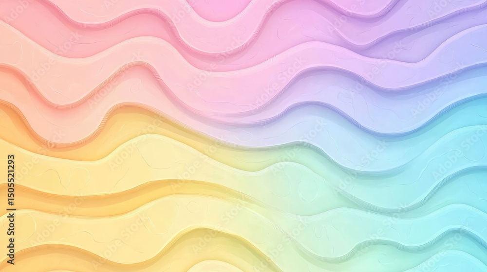 Poster pastel wavy abstract background with gradient color transition