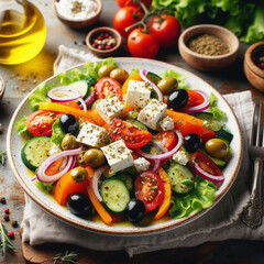 greek salad with feta cheese