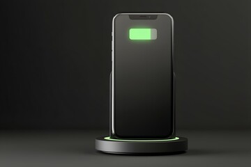 Minimalist Wireless Charging Station with Glowing Device, Tech Convenience Concept, Future Lifestyle, Clean Modern Design, Digital Efficiency, Sleek Technology, Organized Workspace
