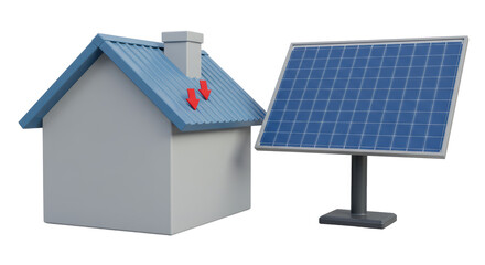 Isolated House with Solar Panel