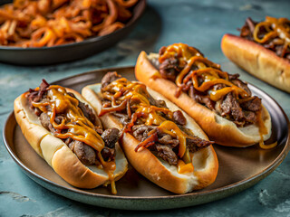 Savory Cheesesteak Made with Fresh Ingredients. Delicious food background