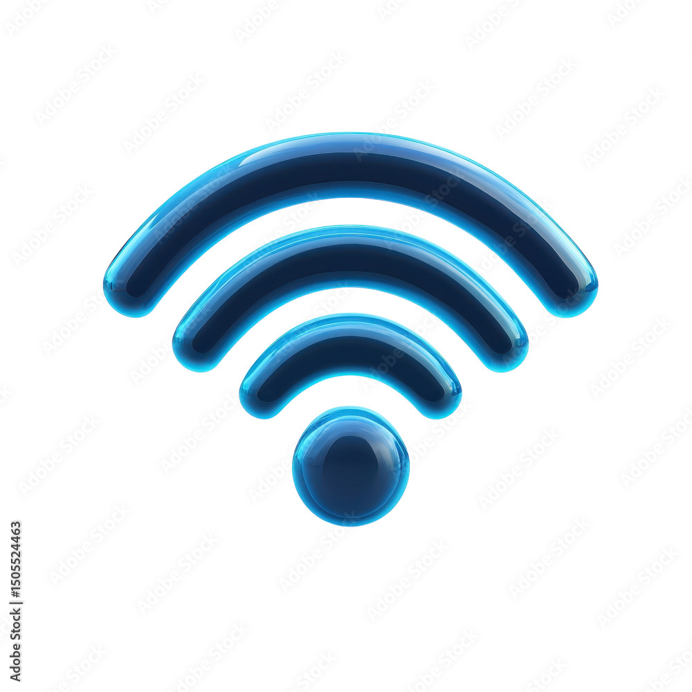 Poster the glow of connection a shining wifi signal brings the world to our on transparent background