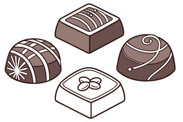 Assorted chocolate candies sweet treats dessert