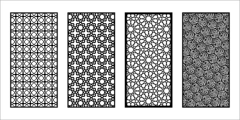 Islamic Geometric Patterns Vector | Arabic Art Panel Designs for CNC & Laser Cutting.