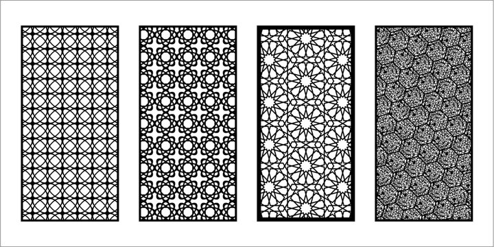 Islamic Geometric Patterns Vector | Arabic Art Panel Designs for CNC & Laser Cutting.