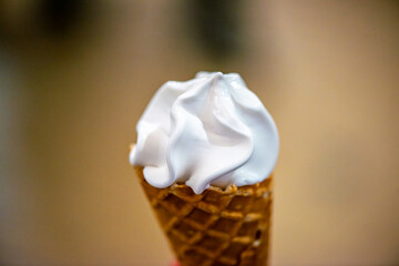 Close-Up of White Ice Cream Scoop