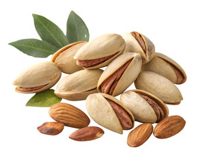 Nuts mixed collection isolated clear background 